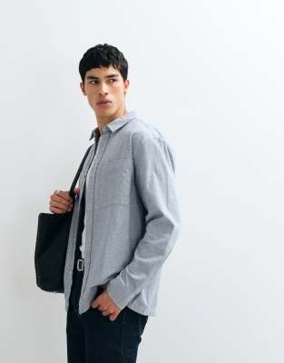 Asos Design Overshirt With Chest Pockets In Gray