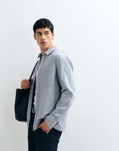 ASOS DESIGN overshirt with chest pockets in blue - view 1