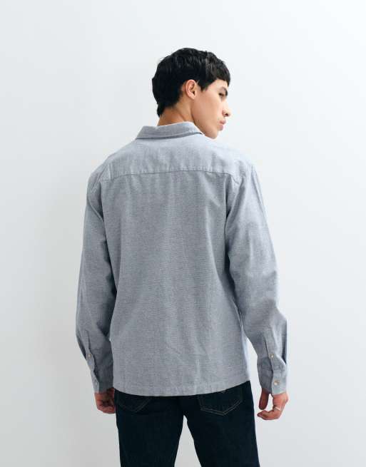 ASOS DESIGN overshirt with chest pockets in blue, 5 of 5