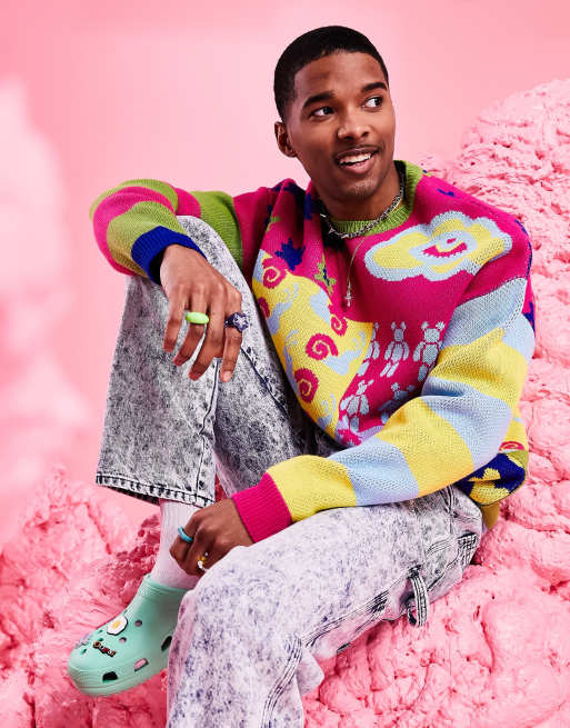 ASOS DESIGN – Oversiz-Strickpullover mit lustigen Motiven