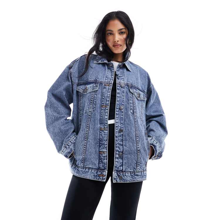 Oversized coloured denim jacket hotsell