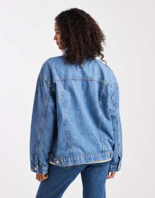 Asos Design Oversize 90s Denim Jacket In Blue