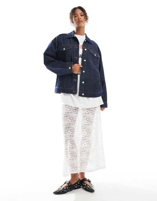 ASOS DESIGN oversized 90s denim jacket in rinse wash