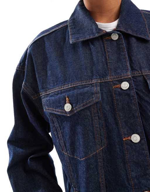 ASOS DESIGN oversize 90s denim jacket in rinse wash, 3 of 4
