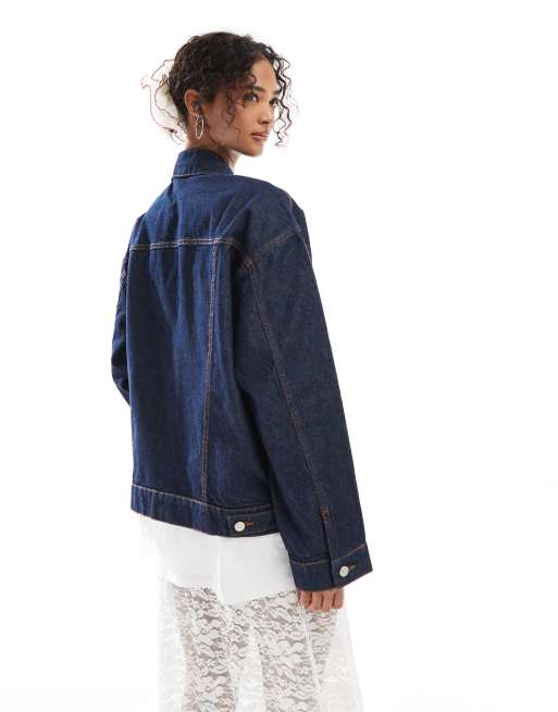 ASOS DESIGN oversized 90s denim jacket in rinse wash