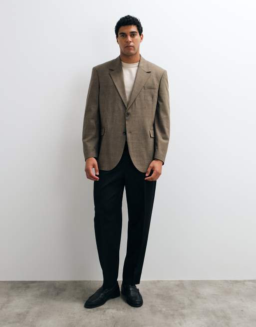 ASOS DESIGN Oversize-Anzugjacke mit braunem Karomuster, 2 von 5