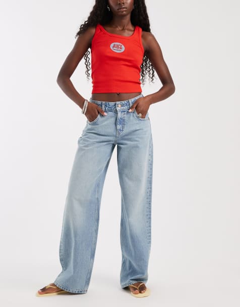 ASOS DESIGN oversize baggy boyfriend jeans w jasnoniebieskim denimie - view 1