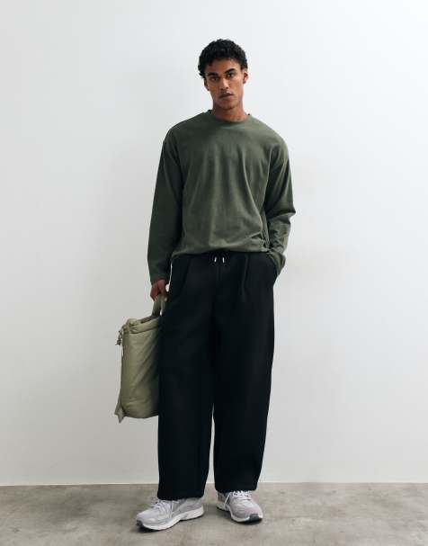 ASOS DESIGN Oversize-Ballon-Jogger aus Scuba-Material mit Falten in Schwarz - view 1