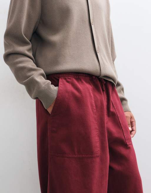 ASOS DESIGN oversize ballongbyxor i tvättad bärton, 4 av 5