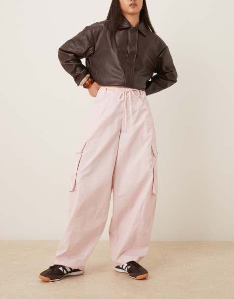 ASOS DESIGN – Oversize-Ballonhose in Zartrosa mit Taschendetails - view 1