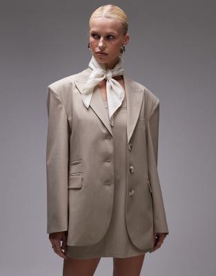 ASOS DESIGN - Oversize-Blazer in Steinbeige, Kombiteil-Neutral