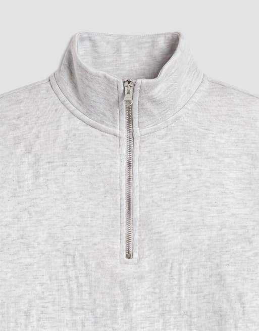 ASOS DESIGN oversize bluza z zamkiem do połowy w kolorze białym, 8 z 9