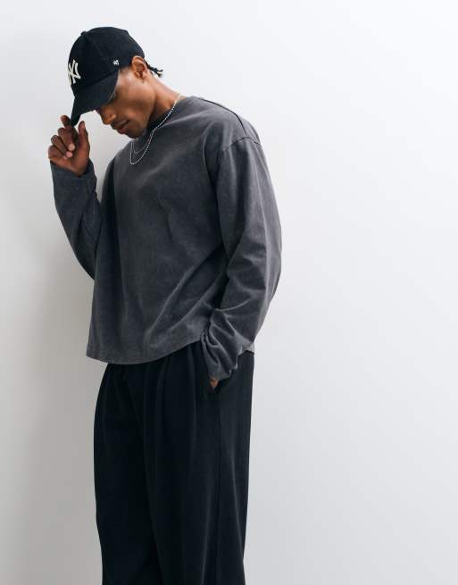 ASOS DESIGN Oversize-Body mit langen Ärmeln und Grafik in Anthrazit, 5 von 5