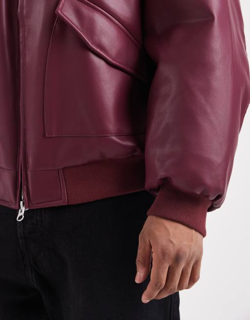 ASOS DESIGN – Oversize-Bomberjacke in Burgunderrot, 5 von 5