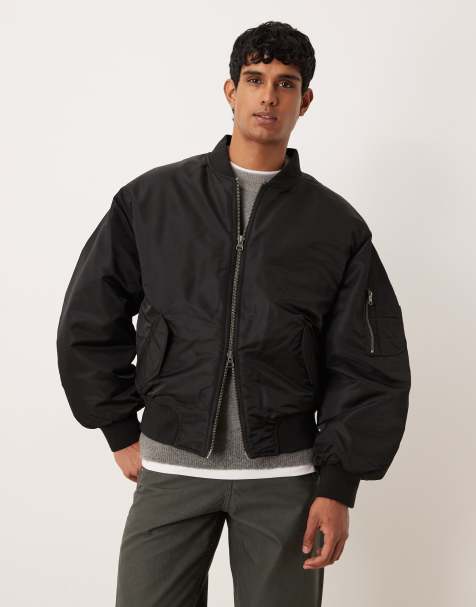 ASOS DESIGN – Oversize-Bomberjacke in Schwarz - view 1