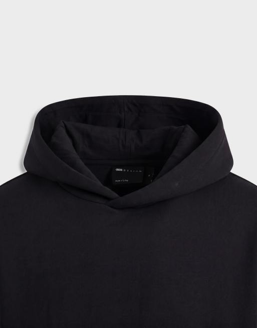 ASOS DESIGN Oversize-Boxy-Kapuzenpullover aus Scuba-Material in Schwarz, 9 von 9