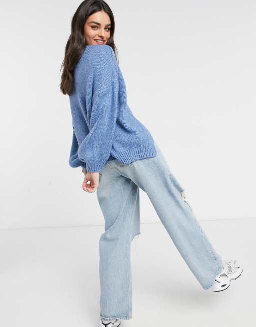 ASOS DESIGN oversize cardigan in blue