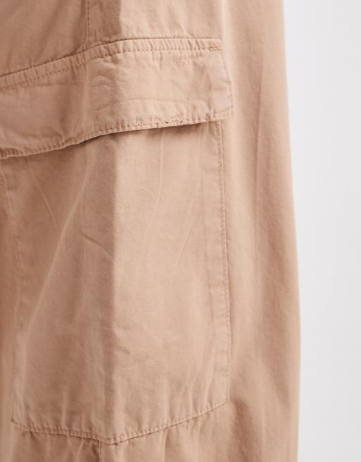 ASOS DESIGN – Oversize-Cargohose in Steinbeige mit Bundfalten, 3 von 5