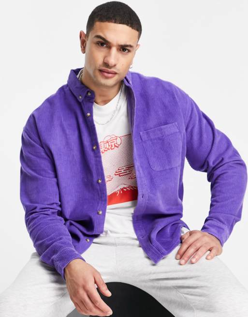 ASOS DESIGN – Oversize-Cordhemd im 90er-Jahre-Look in Lila