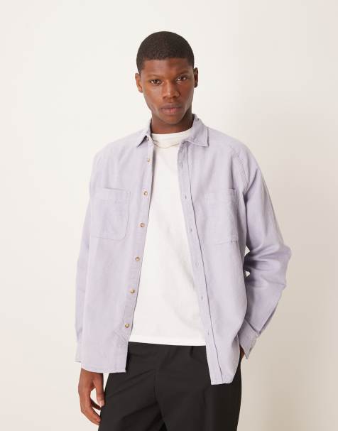 ASOS DESIGN – Oversize-Cordhemd im Stil der 90er-Jahre in Blau - view 1