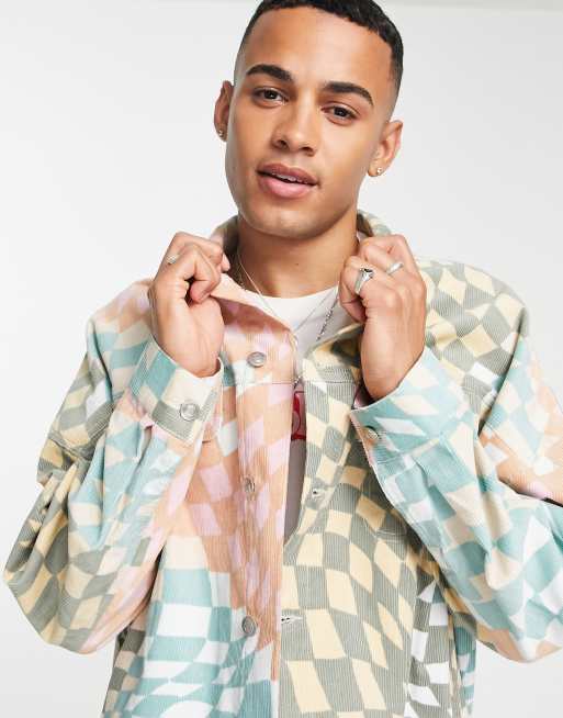 ASOS DESIGN – Oversize-Cordjacke mit durchgehendem Print ASOS