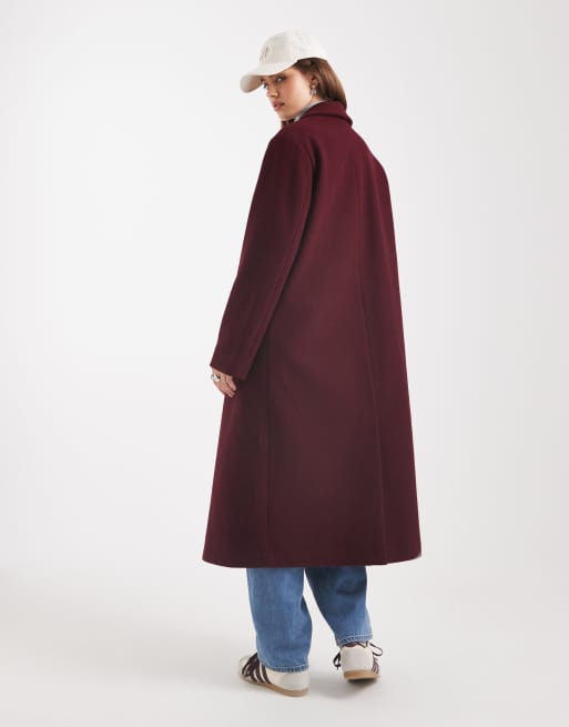 ASOS DESIGN – Oversize-Dad-Mantel in Burgunderrot, 4 von 4