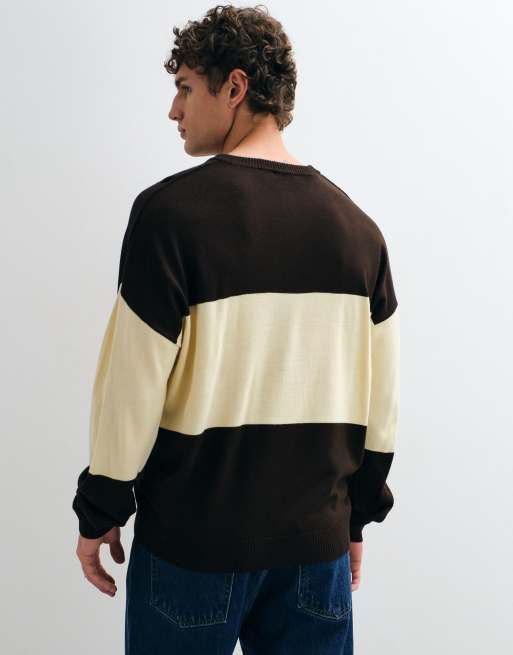 ASOS DESIGN oversize dzianinowy henley w brązowym kolorze, 2 z 5