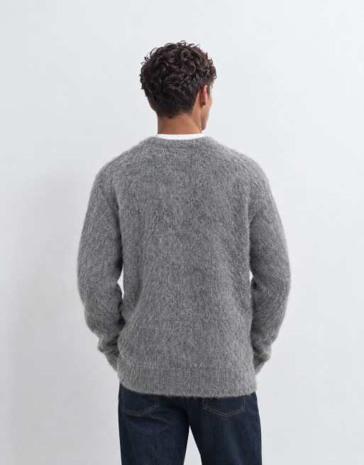 ASOS DESIGN oversize dzianinowy sweter z moheru w kolorze szarym, 10 z 10