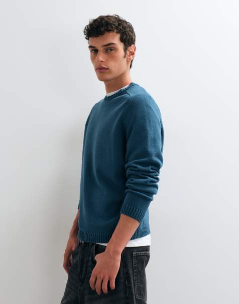 ASOS DESIGN oversize dzianinowy sweter z okrągłym dekoltem i kopertowym przodem w czerni - view 1