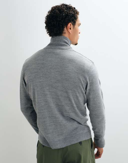 ASOS DESIGN oversize gestrickte Strickjacke mit Stehkragen in Grau, 5 von 5