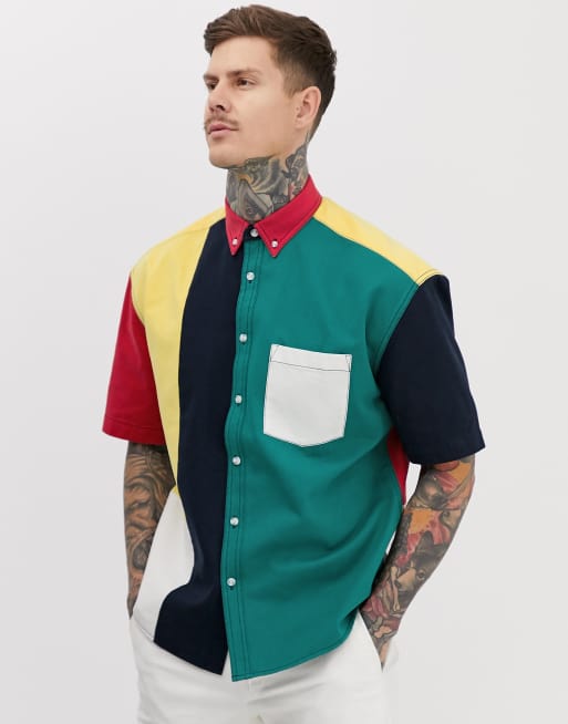 Asos Design Oversize Hemd Im Stil Der 90er Jahre Mit Einsatzen Asos