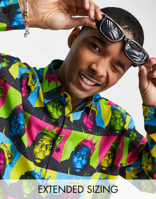 ASOS DESIGN – Oversize-Hemd im Stil der 90er mit <em>Biggie Smalls</em>-Print