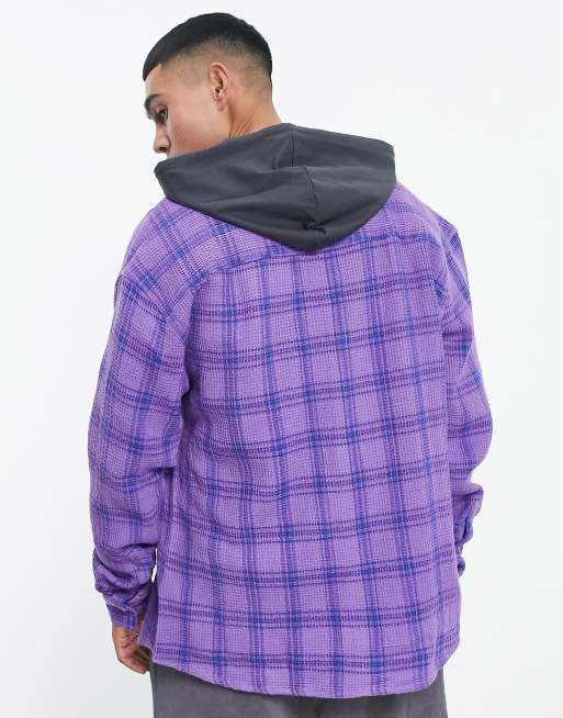 ASOS DESIGN – Oversize-Hemd im Stil der 90er mit lila Waffelstruktur, 2 von 4