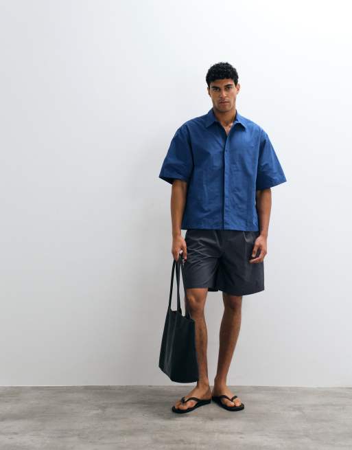 ASOS DESIGN – Oversize-Hemd in Blau mit Aufnäher, 5 von 5