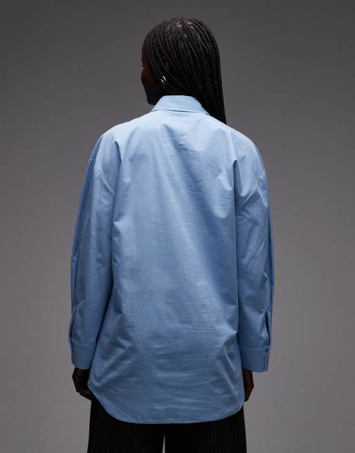 ASOS DESIGN – Oversize-Hemd in Blau mit Wickeldesign, 4 von 4