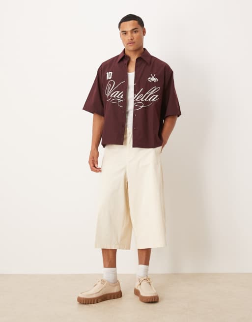 ASOS DESIGN – Oversize-Hemd in Burgunderrot mit Stickerei, 2 von 4