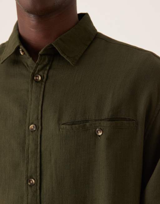 ASOS DESIGN – Oversize-Hemd in Khaki mit Brusttasche, 5 von 5