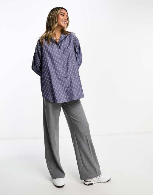 ASOS DESIGN – Oversize-Hemd in Marineblau gestreift, 3 von 4