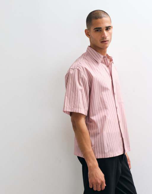 ASOS DESIGN – Oversize-Hemd in Rosa gestreift, 4 von 5
