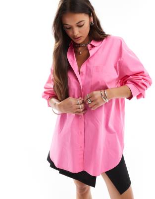 ASOS DESIGN - Oversize-Hemd in Rosa