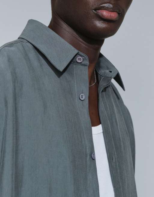 ASOS DESIGN Oversize-Hemd mit Knopfleiste in Grau, 3 von 5