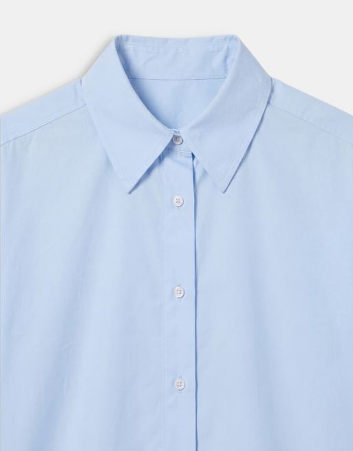 ASOS DESIGN Oversize-Hemd mit nach hinten abfallendem Saum in Blau, 8 von 8