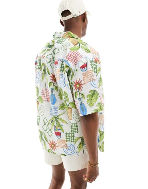 ASOS DESIGN – Oversize-Hemd mit Pflanzenmuster und Reverskragen, 4 von 4