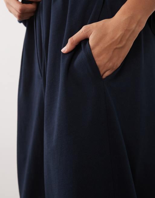 ASOS DESIGN – Oversize-Hose aus Baumwolle in Marineblau mit Ballonschnitt, Kombiteil, 5 von 5