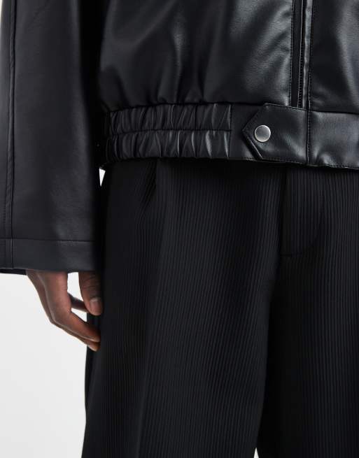 ASOS DESIGN – Oversize-Jacke aus Kunstleder in Schwarz, 5 von 5