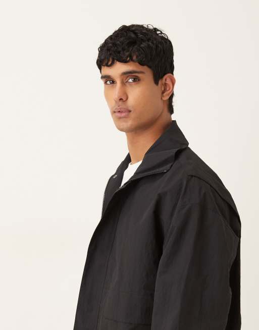 ASOS DESIGN – Oversize-Jacke in Schwarz mit Stehkragen, 4 von 5