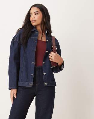 ASOS DESIGN - Oversize-Jeansjacke in Indigoblau