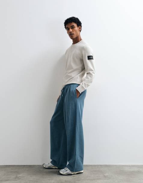 ASOS DESIGN oversize joggers z efektem sprania w kolorze niebieskim - view 1