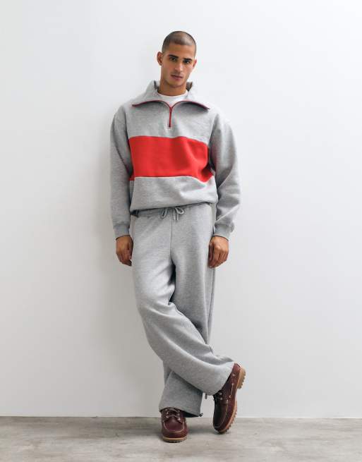 ASOS DESIGN oversize joggery z balonowym krojem i ściągaczem na dole w szarym melanżu, 2 z 5