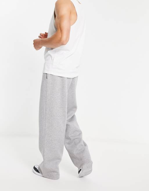 ASOS DESIGN – Oversize-Jogginghose in Grau meliert mit weitem Bein und integrierten zweilagigen Boxershorts, 2 von 4